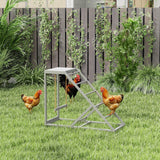 PawHut Chicken Activity Play Structure With Chicken Perches & Hen Ladder, Gray