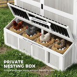 PawHut Large Chicken Coop With Walk-in Outdoor Chicken House with Run, Nesting Box, Waterproof Roof, Perches, 10 - 15 Chickens