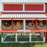 PawHut 187.3" Large Chicken Coop, Walk-in Wooden Hen House, Outdoor Poultry Cage with Run, Weatherproof Roof, Nesting Box, 10 - 15 Chickens