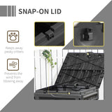 Outsunny Garden Compost Bin, 120 Gallon (450L) Garden Composter, BPA Free, with 80 Vents and 2 Sliding Doors, Black