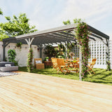 Outsunny 12' x 20' Wooden Pergola, Gray