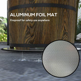Outsunny Wood-Burning Smokeless Fire Pit, Magnesium Oxide Shell, Portable with Mat, Brown