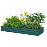 Outsunny 8' x 3' x 1' Galvanized Metal Raised Garden Bed, Green