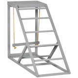 PawHut Chicken Activity Play Structure With Chicken Perches & Hen Ladder, Gray