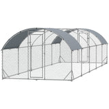 PawHut Large Metal Chicken Coop with Waterproof and Anti-UV Cover, 9.2' x 31.2' x 6.5'
