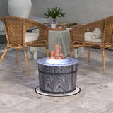 Outsunny Wood-Burning Smokeless Fire Pit, Magnesium Oxide Shell, Portable with Mat, Black