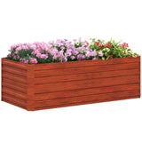 Outsunny 6' x 3' x 2' Galvanized Metal Raised Garden Bed Reinforced Rods, Brown