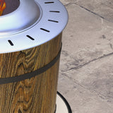 Outsunny Wood-Burning Smokeless Fire Pit, Magnesium Oxide Shell, Portable with Mat, Brown