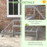 PawHut Chicken Chicken Activity Play Struture With Wood Stand, Ladder Platforms, for 10-15 Chickens