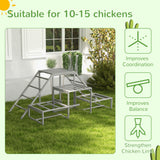 PawHut Chicken Chicken Activity Play Struture With Wood Stand, Ladder Platforms, for 10-15 Chickens