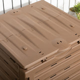 Outsunny Garden Compost Bin, 120 Gallon (450L) Garden Composter, BPA Free, with 80 Vents and 2 Sliding Doors, Brown