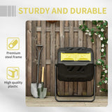 Outsunny Tumbling Compost Bin, Dual Chamber Rotating Composter, 43 Gallon, Yellow