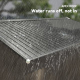 Outsunny 11' x 13' Metal Storage Shed with Double Sliding & Locking Doors, Air Vents, Brown