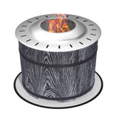 Outsunny Wood-Burning Smokeless Fire Pit, Magnesium Oxide Shell, Portable with Mat, Black