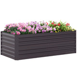 Outsunny 6' x 3' x 2' Galvanized Metal Raised Garden Bed Reinforced Rods, Dark Gray