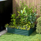 Outsunny 4' x 4' x 1' Galvanized Metal Raised Garden Bed, Green