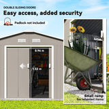 Outsunny 11' x 13' Metal Storage Shed with Double Sliding & Locking Doors, Air Vents, Light Gray