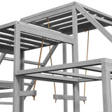 PawHut Chicken Chicken Activity Play Struture With Wood Stand, Ladder Platforms, for 10-15 Chickens
