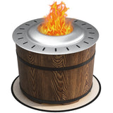 Outsunny Wood-Burning Smokeless Fire Pit, Magnesium Oxide Shell, Portable with Mat, Brown