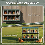 PawHut Chicken Nesting Boxes, 8 Compartment Metal Nesting Boxes for Chickens, Two-Tier Egg Laying Boxes with Vented Holes