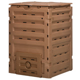 Outsunny Garden Compost Bin, 120 Gallon (450L) Garden Composter, BPA Free, with 80 Vents and 2 Sliding Doors, Brown