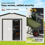 Outsunny 11' x 13' Metal Storage Shed with Double Sliding & Locking Doors, Air Vents, White