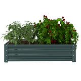 Outsunny 4' x 4' x 1' Galvanized Metal Raised Garden Bed, Green