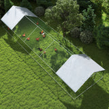 PawHut 10' x 33' x 6.5' Steel Frame Chicken Run with Waterproof and Anti-UV Cover, Lockable Door