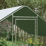 PawHut 10' x 33' x 6.5' Steel Frame Chicken Run with Waterproof and Anti-UV Cover, Lockable Door