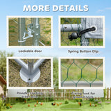 PawHut Large Metal Chicken Coop with Waterproof and Anti-UV Cover, 9.2' x 31.2' x 6.5'