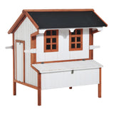 PawHut 47" Wooden Chicken Coop With Nesting Box, Handles