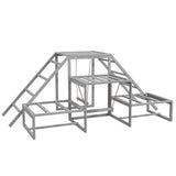 PawHut Chicken Chicken Activity Play Struture With Wood Stand, Ladder Platforms, for 10-15 Chickens