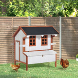 PawHut 47" Wooden Chicken Coop With Nesting Box, Handles
