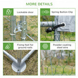 PawHut Large Metal Chicken Coop with Waterproof and Anti-UV Cover, 9.2' x 24.9' x 6.5'
