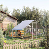 PawHut 10' x 13' x 6.5' Steel Frame Chicken Run with Waterproof and Anti-UV Cover, Lockable Door