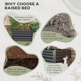 Outsunny 6' x 3' x 2' Galvanized Metal Raised Garden Bed Reinforced Rods, Dark Gray