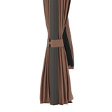 Outsunny 10' x 12' Aluminum Frame Gazebo with Hardtop Metal Double Roof, Curtains and Netting, and Ceiling Hooks, Brown