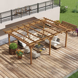 Outsunny 12' x 16' Wood Frame Pergola, Natural