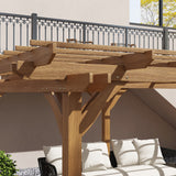 Outsunny 12' x 16' Wood Frame Pergola, Natural