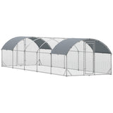 PawHut Large Metal Chicken Coop with Waterproof and Anti-UV Cover, 9.2' x 31.2' x 6.5'