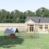 PawHut 10' x 20' x 6.5' Steel Frame Chicken Run with Waterproof and Anti-UV Cover, Lockable Door