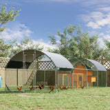PawHut Large Metal Chicken Coop with Waterproof and Anti-UV Cover, 9.2' x 24.9' x 6.5'