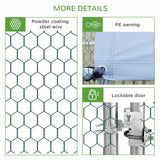 PawHut 10' x 13' x 6.5' Steel Frame Chicken Run with Waterproof and Anti-UV Cover, Lockable Door