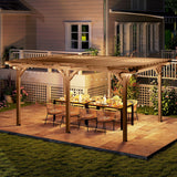 Outsunny 12' x 16' Wood Frame Pergola, Natural