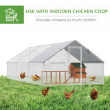 PawHut 10' x 20' x 6.5' Steel Frame Chicken Run with Waterproof and Anti-UV Cover, Lockable Door