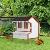 PawHut 47" Wooden Chicken Coop With Nesting Box, Handles
