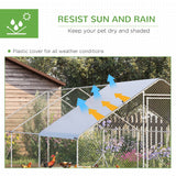 PawHut 10' x 20' x 6.5' Steel Frame Chicken Run with Waterproof and Anti-UV Cover, Lockable Door