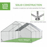 PawHut 10' x 20' x 6.5' Steel Frame Chicken Run with Waterproof and Anti-UV Cover, Lockable Door