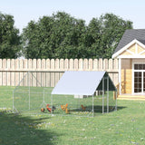PawHut 10' x 13' x 6.5' Steel Frame Chicken Run with Waterproof and Anti-UV Cover, Lockable Door