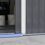 Outsunny 11' x 13' Metal Storage Shed with Double Sliding & Locking Doors, Air Vents, Dark Gray